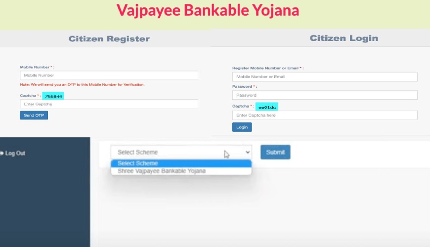 vajpayee bankable yojana me avedan ka tarika