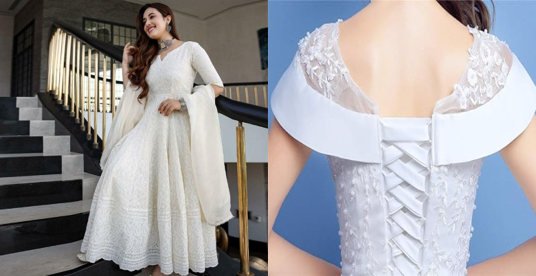 white gown ko kase style kre